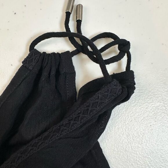 NWOT Bl^nk London Anthropologie Black Sleeveless Tie Shoulder Slip Dress Small S - Picture 7 of 10